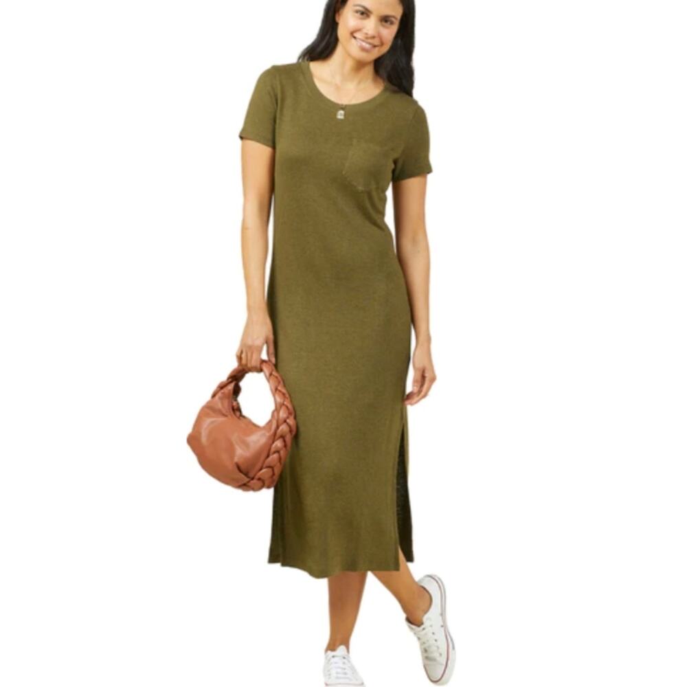 Olive Green Casual Maxi Dress